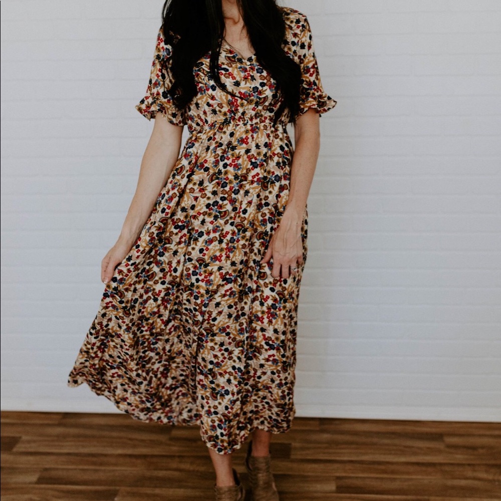 Floral Fit and Flared Maxi Dress